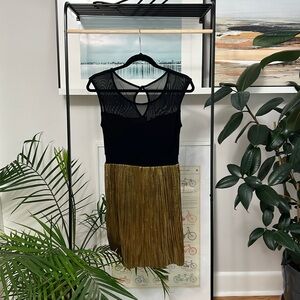 Easy black and gold party dress.